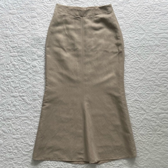 PAUW Amsterdam Sandstorm Dunes Ramie Blend Fluted Midi Skirt